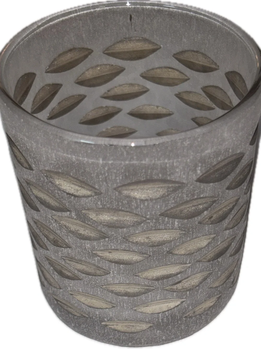 Handmade candle in Ceramic Mug with Multicolor High-Heel Pattern - White